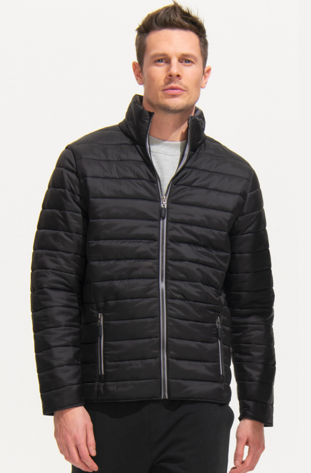 Męska Kurtka Pikowana Slim z Wysoką Stójką - Navy