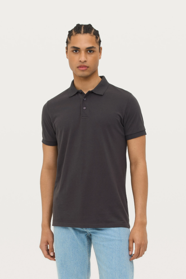 Męska koszulka polo klasyczna, krótki rękaw - Grey Melange