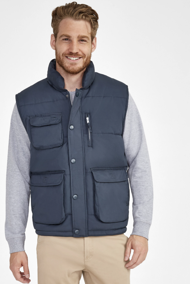 Kamizelka pikowana z wysoką stójką - Charcoal Grey (Solid)