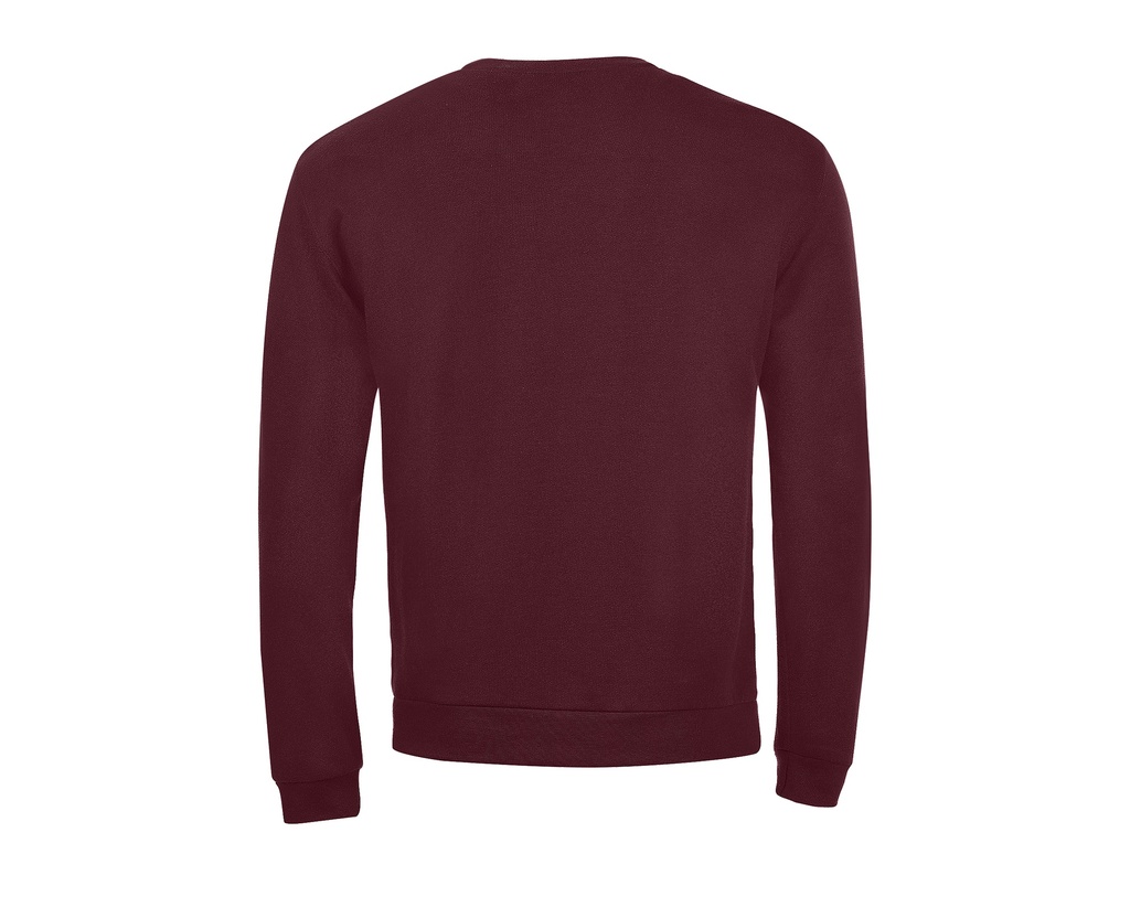 Męska bluza z okrągłym dekoltem, klasyczna - Oxblood