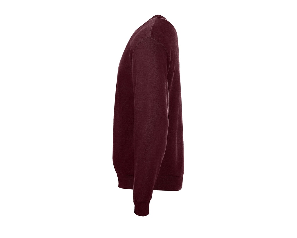 Męska bluza z okrągłym dekoltem, klasyczna - Oxblood