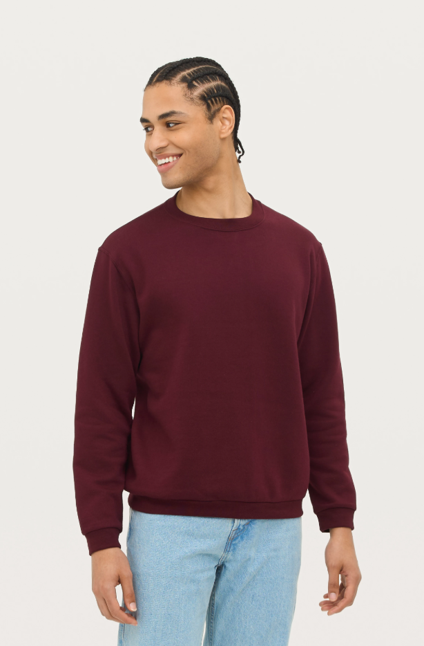 Męska bluza z okrągłym dekoltem, klasyczna - Ash (Heather)