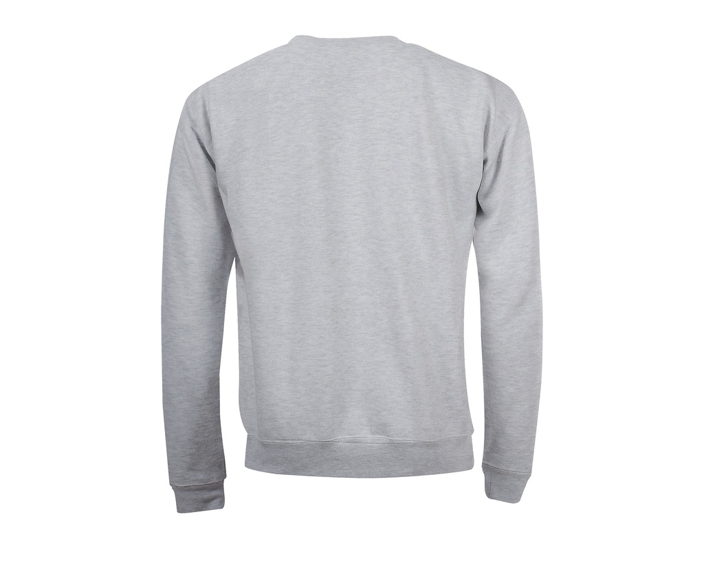 Męska bluza z okrągłym dekoltem, klasyczna - Grey Melange