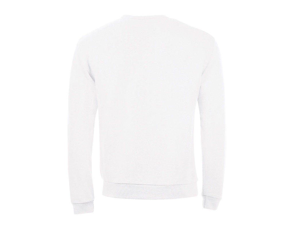 Męska bluza z okrągłym dekoltem, klasyczna - White