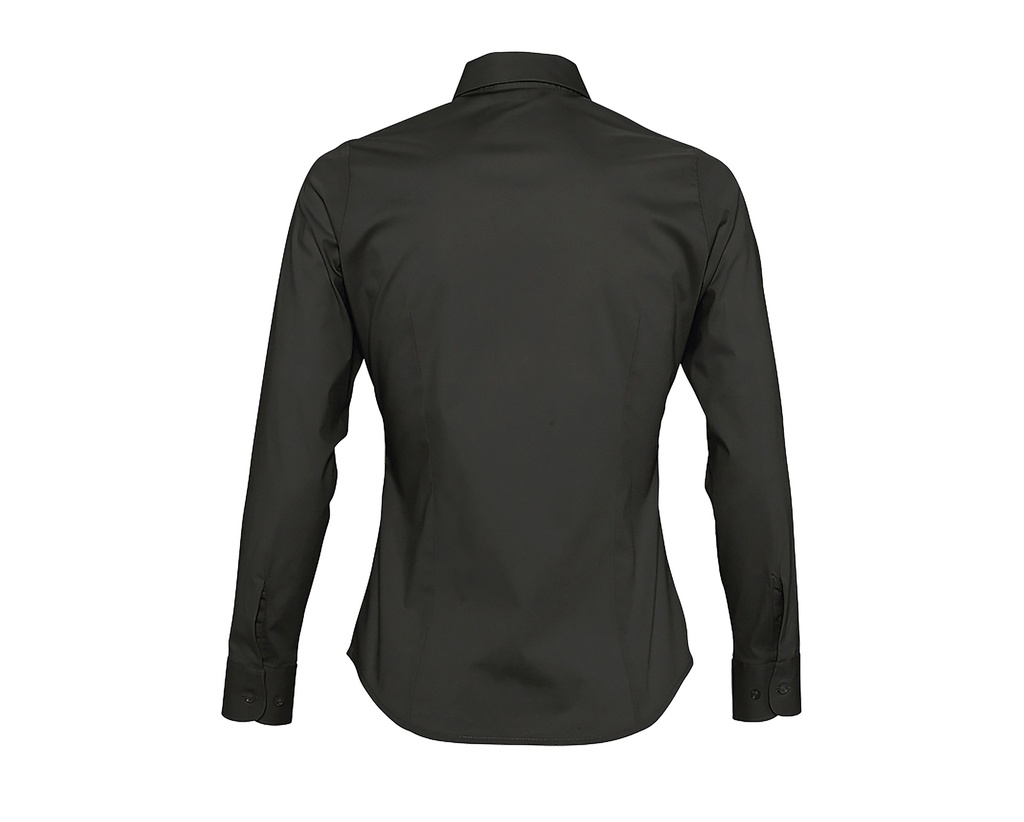 Damska koszula slim z długim rękawem Eden - Black