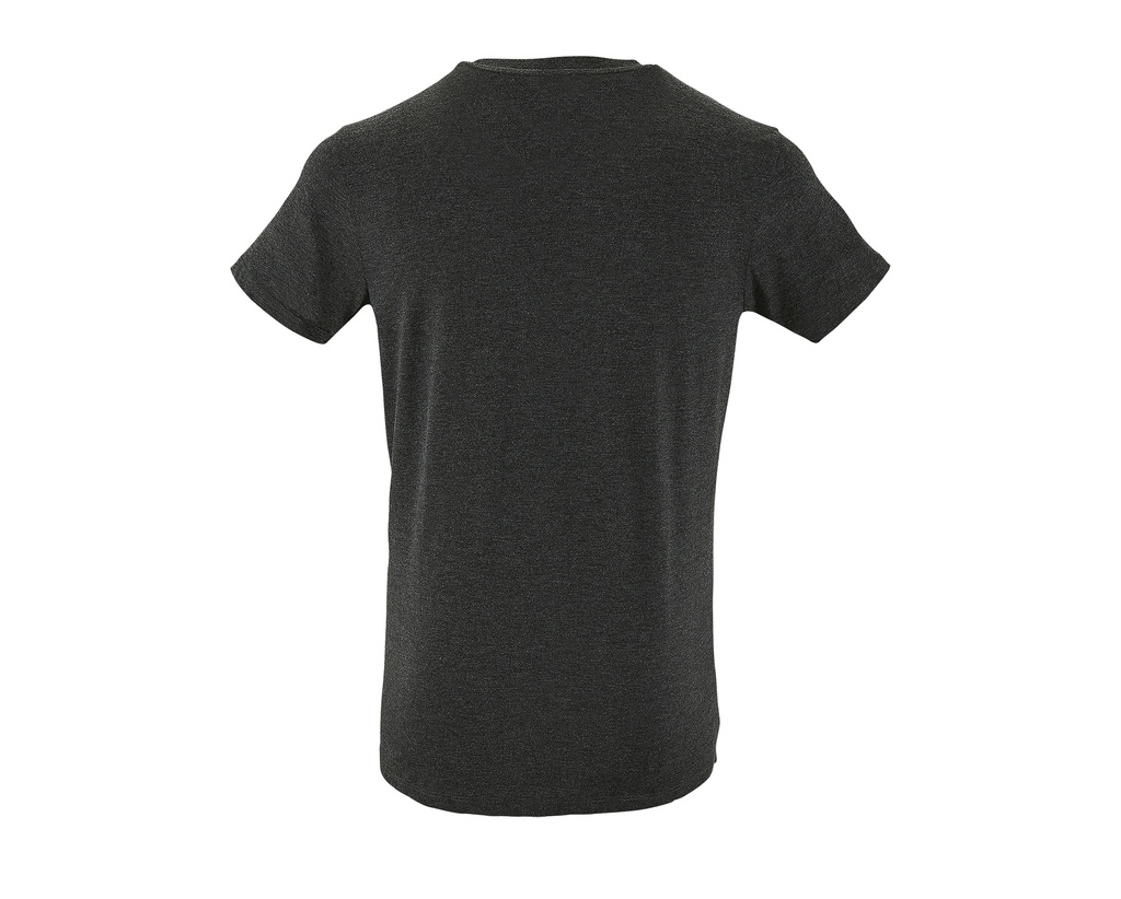 T-Shirt Slim z Krótkim Rękawem - Charcoal Melange
