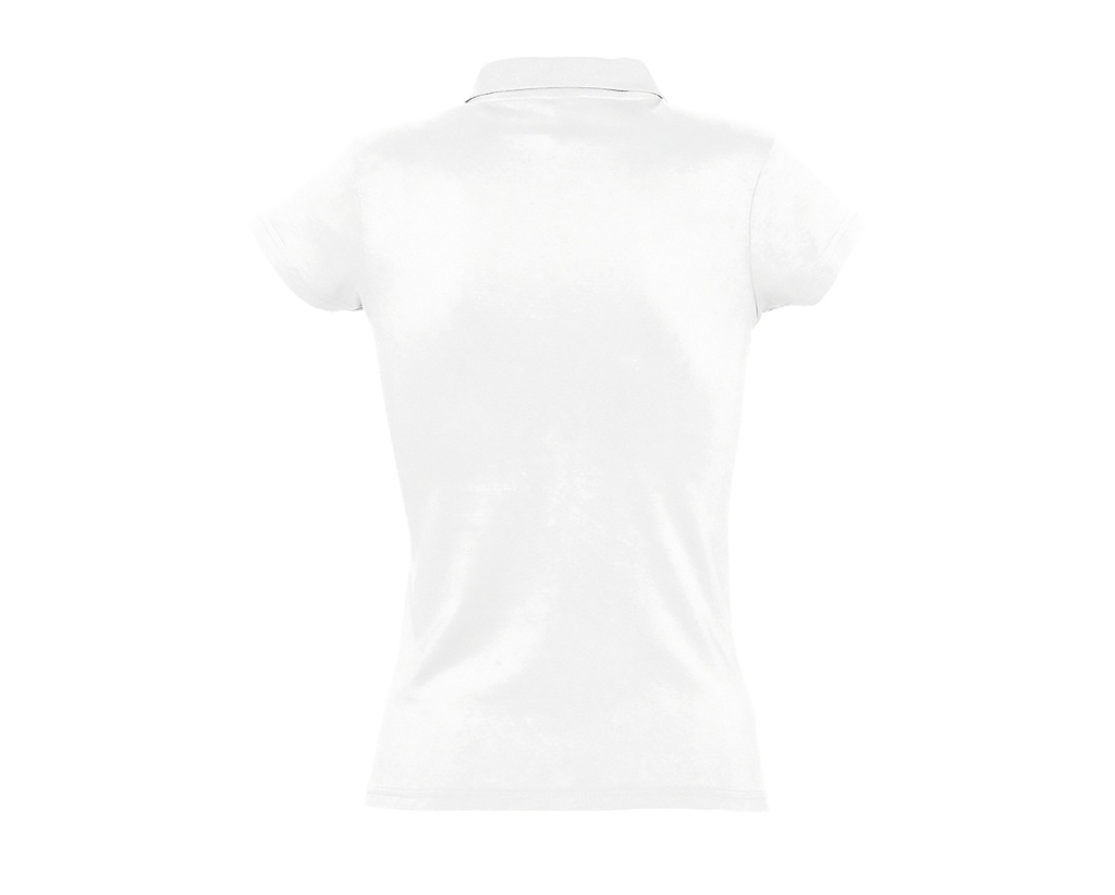 Damska koszulka polo jersey z krótkim rękawem - White
