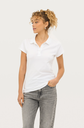 Damska koszulka polo jersey z krótkim rękawem - White