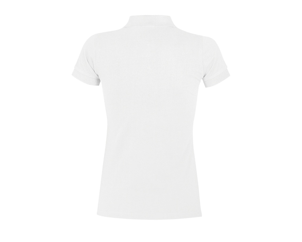 Damska Koszulka Polo Slim z Krótkim Rękawem - White & Grey (Solid)