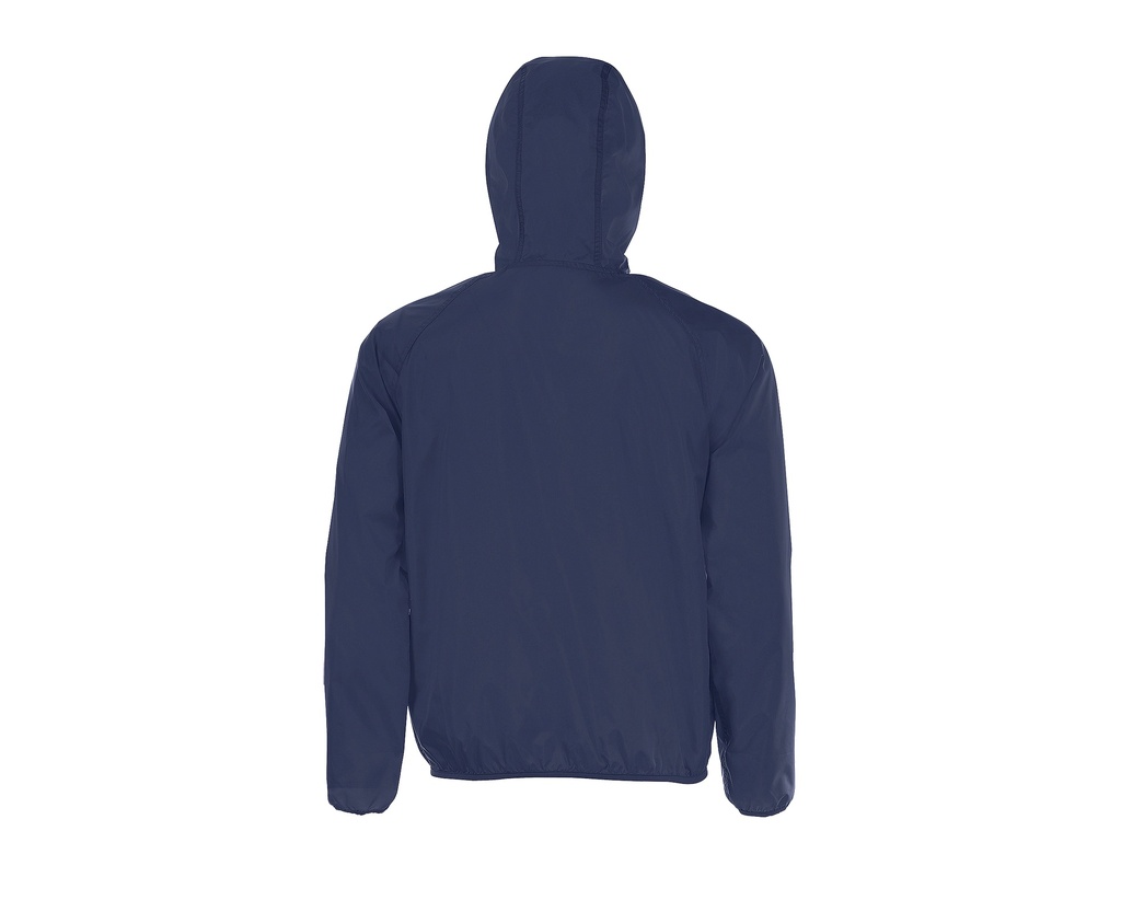 Wiatrówka unisex z kapturem, raglanowe rękawy - Navy & Royal Blue 241