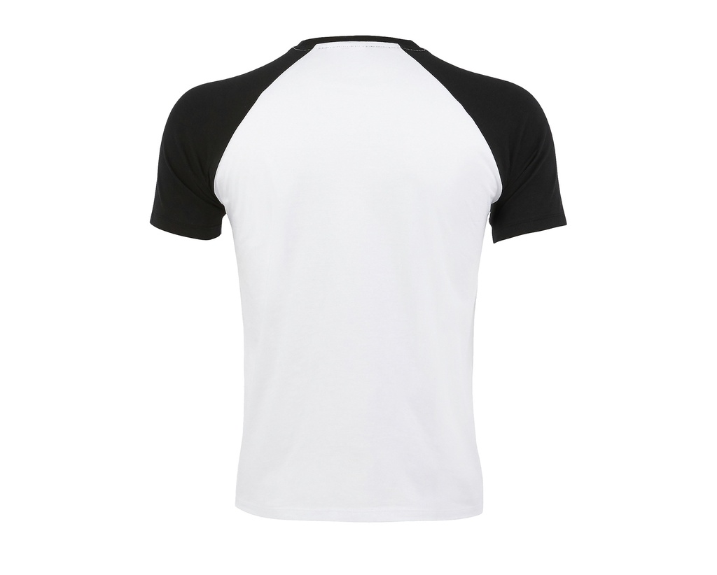 T-Shirt Klasyczny Raglanowy Krótki Rękaw - White & Black