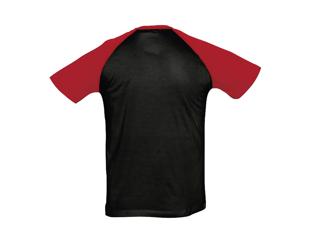 T-Shirt Klasyczny Raglanowy Krótki Rękaw - Black & Red