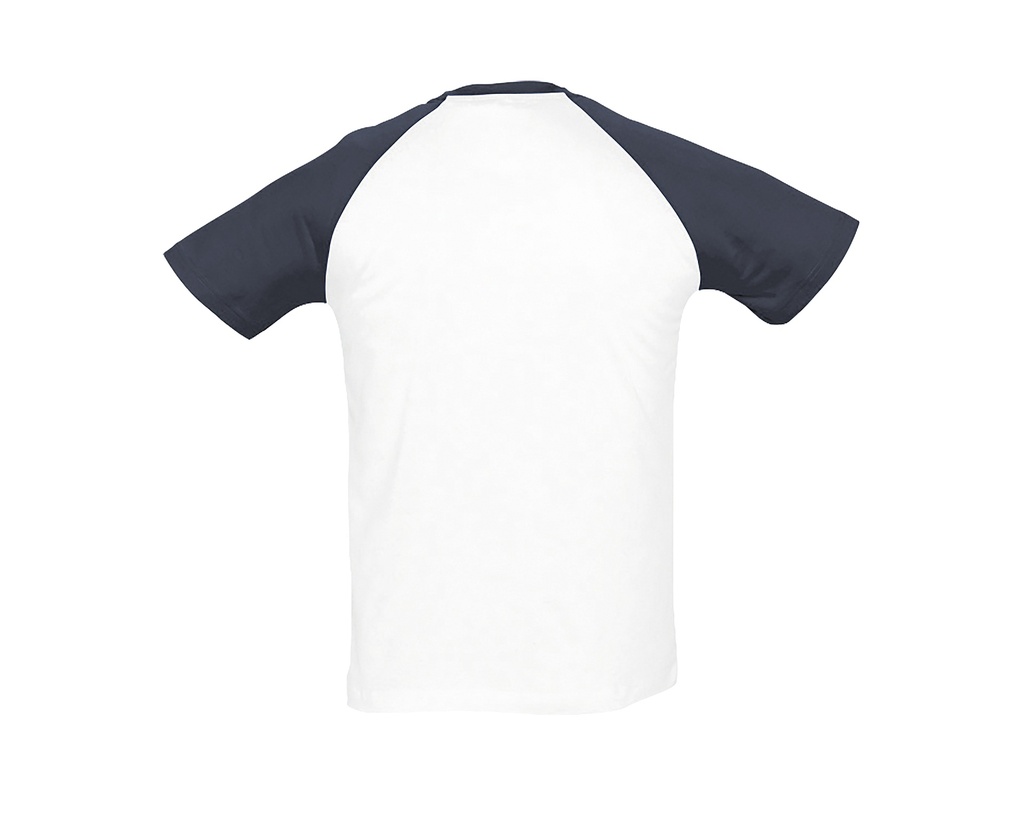 T-Shirt Klasyczny Raglanowy Krótki Rękaw - White & Navy