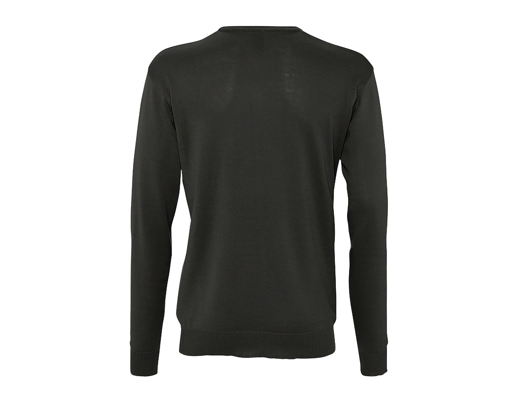 Męski sweter z dekoltem V, klasyczny - Black