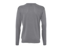 Męski sweter z dekoltem V, klasyczny - Medium Grey (Solid)