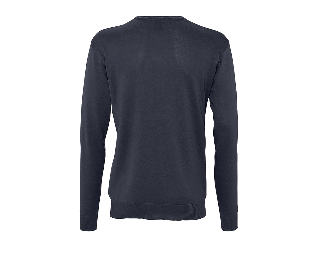 Męski sweter z dekoltem V, klasyczny - Navy