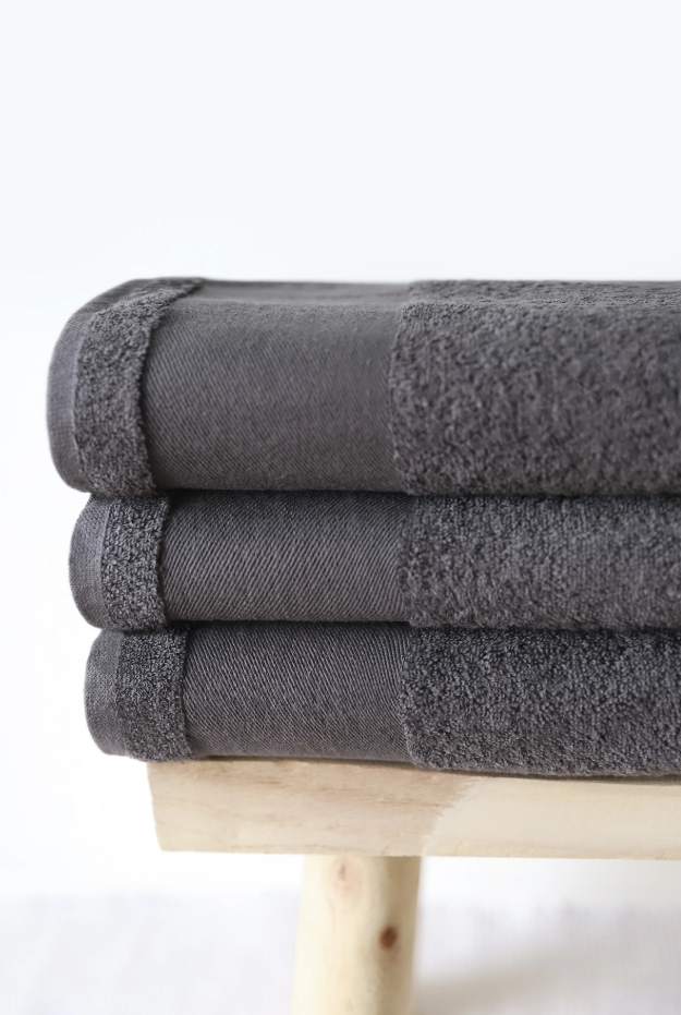 Ręcznik do rąk z bordiurą 50 cm - Dark Grey (Solid)