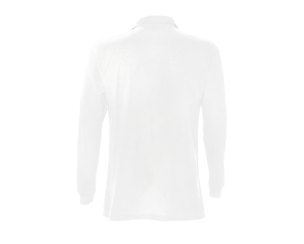 Polo męskie z długim rękawem - White
