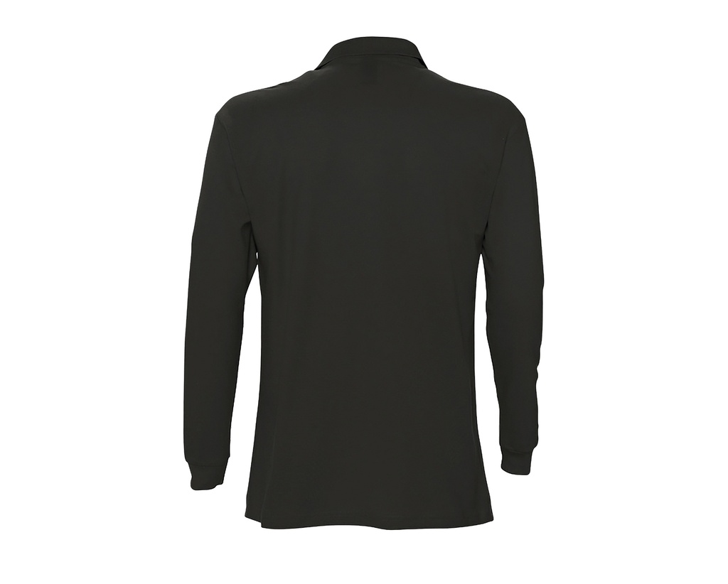 Polo męskie z długim rękawem - Black