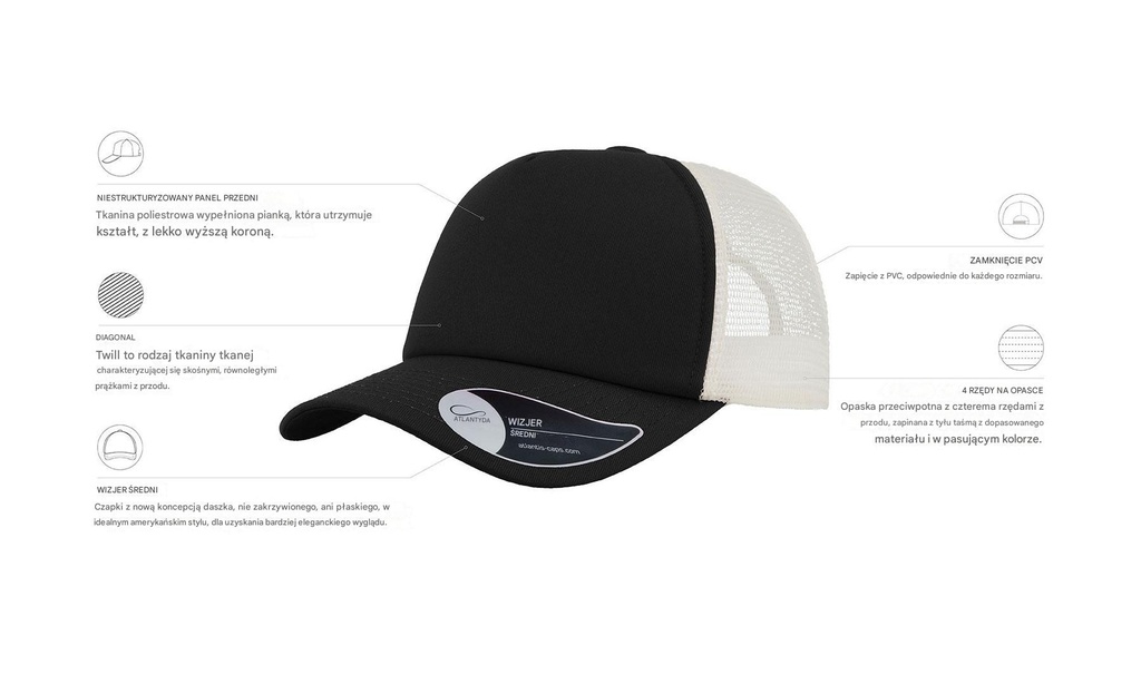 Czapka truckerka Record - Black