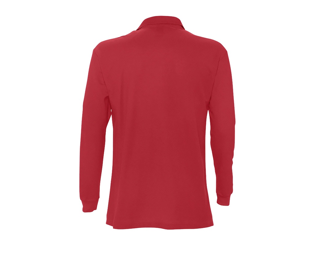 Polo męskie z długim rękawem - Red