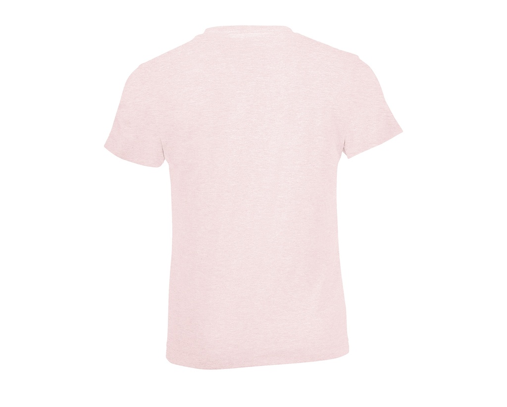 T-shirt dziecięcy z okrągłym dekoltem, klasyczny krój, krótki rękaw - Heather Pink