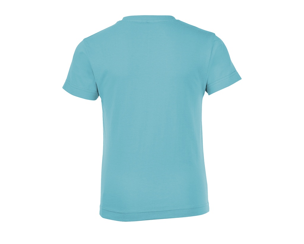 T-shirt dziecięcy z okrągłym dekoltem, klasyczny krój, krótki rękaw - Atoll Blue