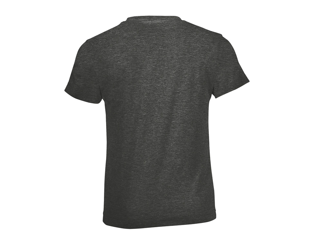 T-shirt dziecięcy z okrągłym dekoltem, klasyczny krój, krótki rękaw - Charcoal Melange