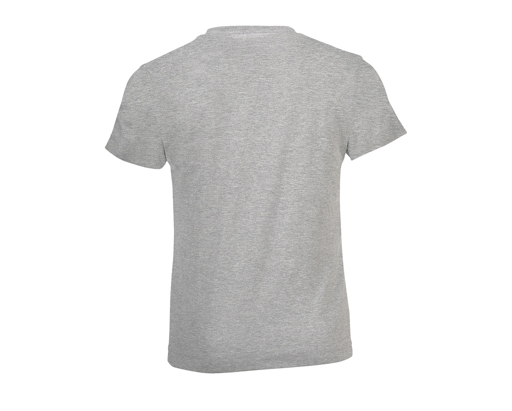 T-shirt dziecięcy z okrągłym dekoltem, klasyczny krój, krótki rękaw - Grey Melange