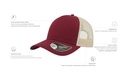 Czapka Rapper Cotton - Burgundy & Stone