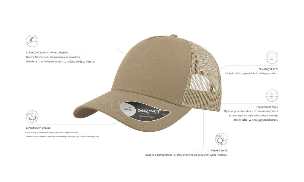 Czapka Rapper Cotton - Khaki & Stone