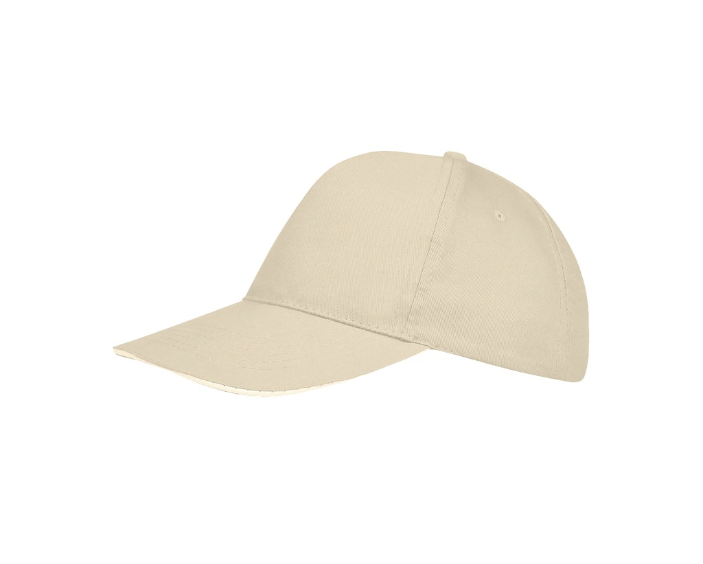 Czapka bawełniana z regulacją - Beige & White