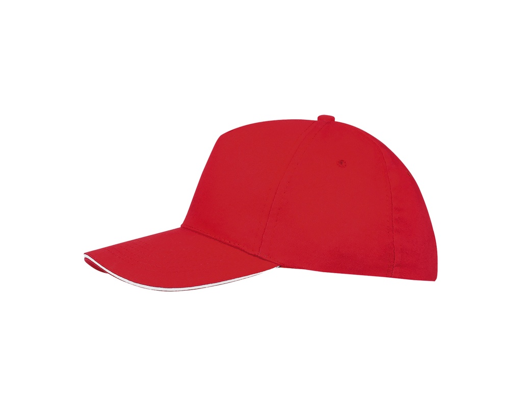 Czapka bawełniana z regulacją - Red & White