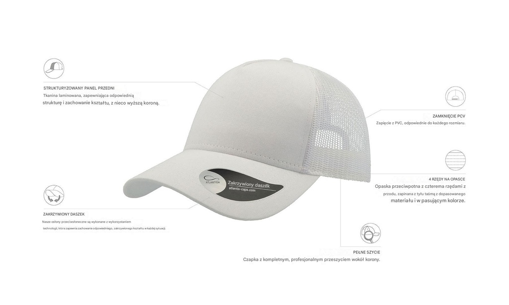 Czapka Rapper Cotton - White