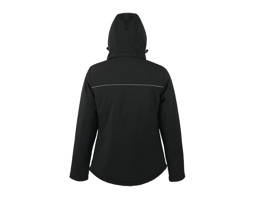 Damski ocieplany softshell slim z kapturem - Black