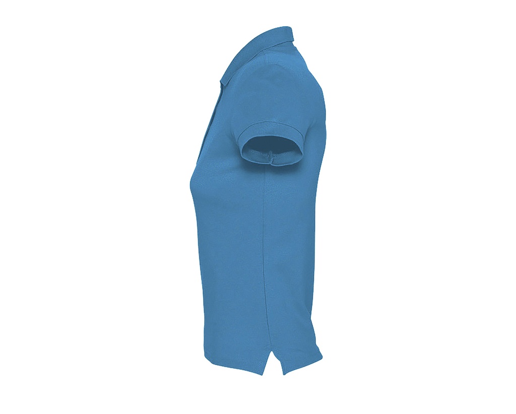 Damska koszulka polo, dopasowana - Aqua