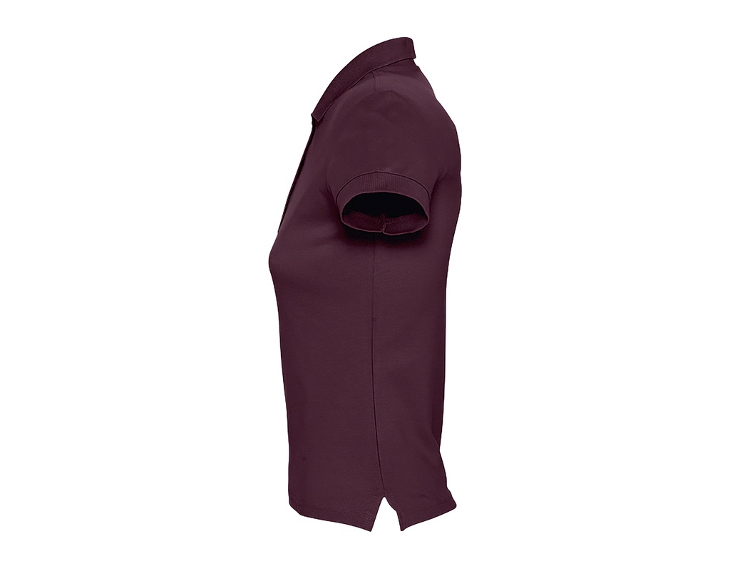 Damska koszulka polo, dopasowana - Burgundy