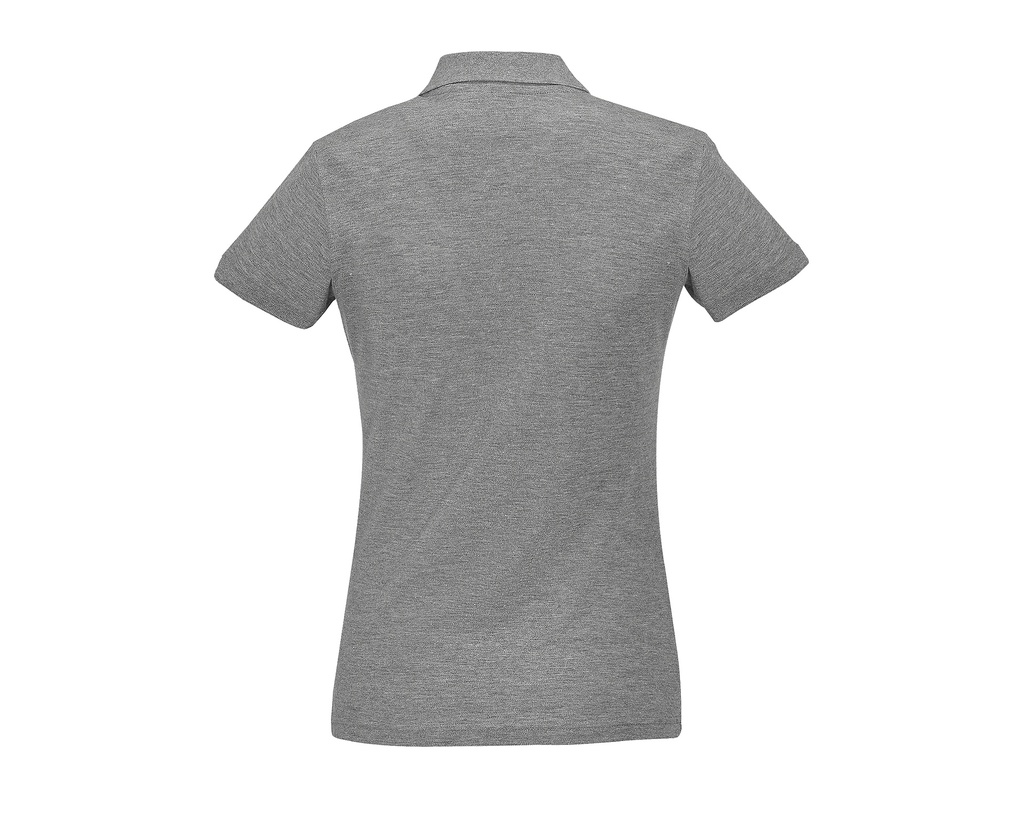 Damska koszulka polo, dopasowana - Grey Melange