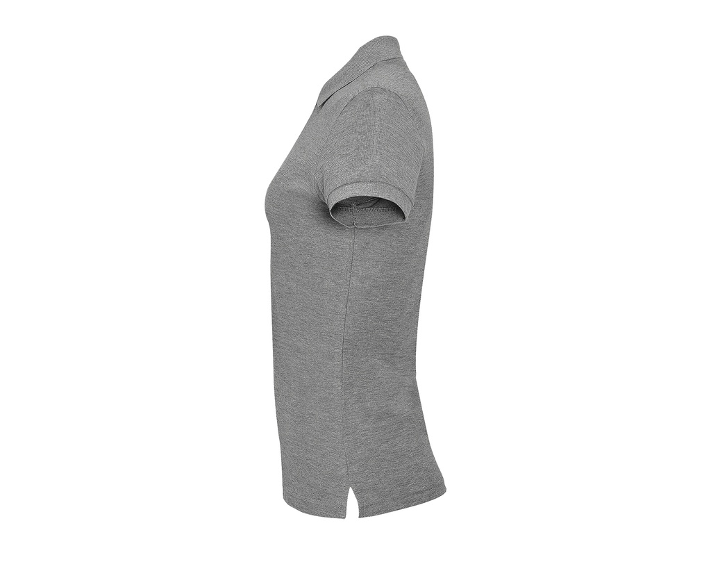 Damska koszulka polo, dopasowana - Grey Melange