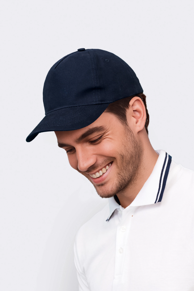 Czapka pięciopanelowa z regulacją - Denim