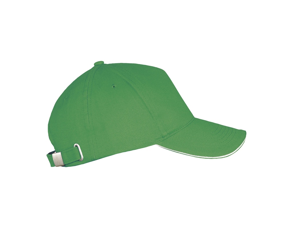 Czapka pięciopanelowa z regulacją - Kelly Green & White