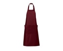 Fartuch Długi z Regulowanym Paskiem i Kieszenią - Burgundy