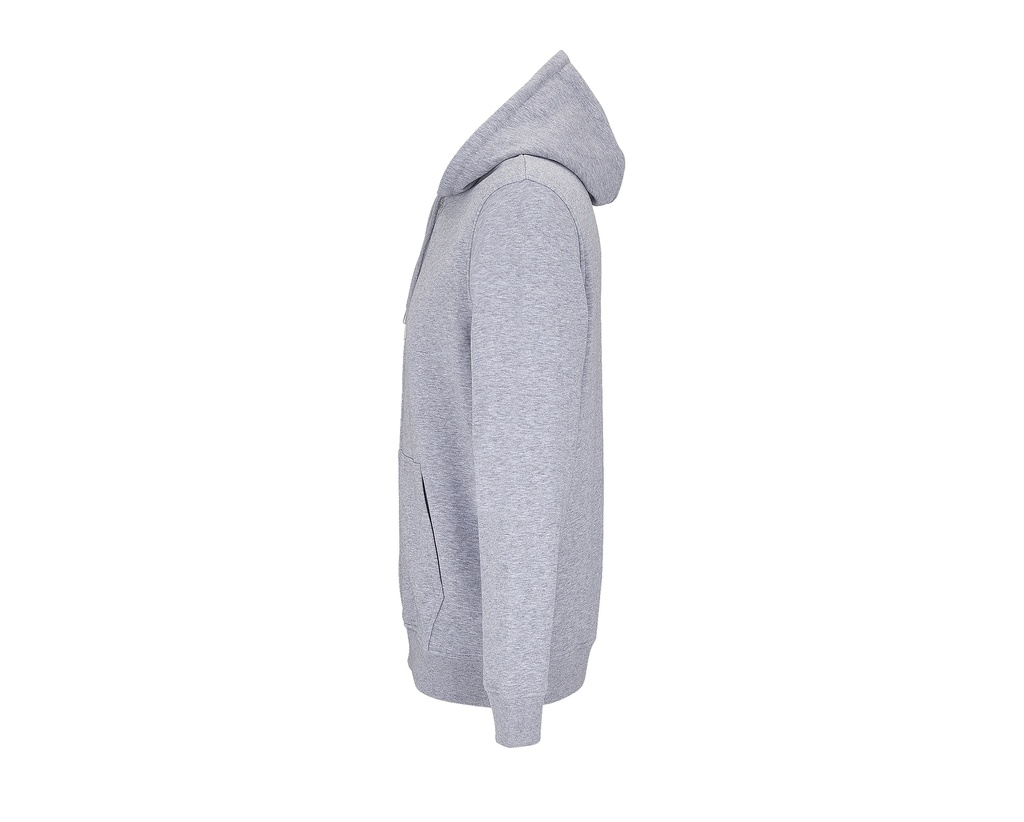 Bluza Unisex z Kapturem na Zamek - Grey Melange