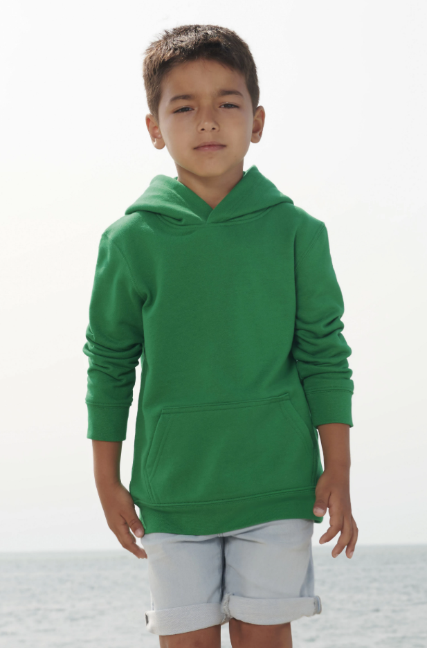 Bluza dziecięca z kapturem i kieszenią kangurką - Kelly Green