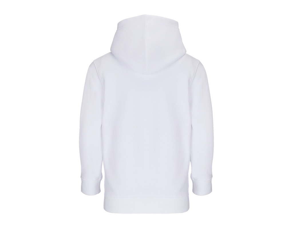 Bluza dziecięca z kapturem i kieszenią kangurką - White