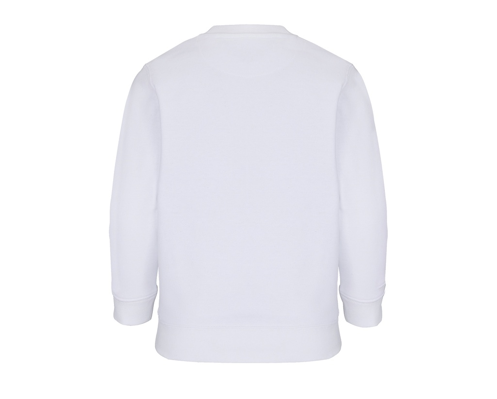 Bluza Dziecięca Oversize z Okrągłym Dekoltem - White