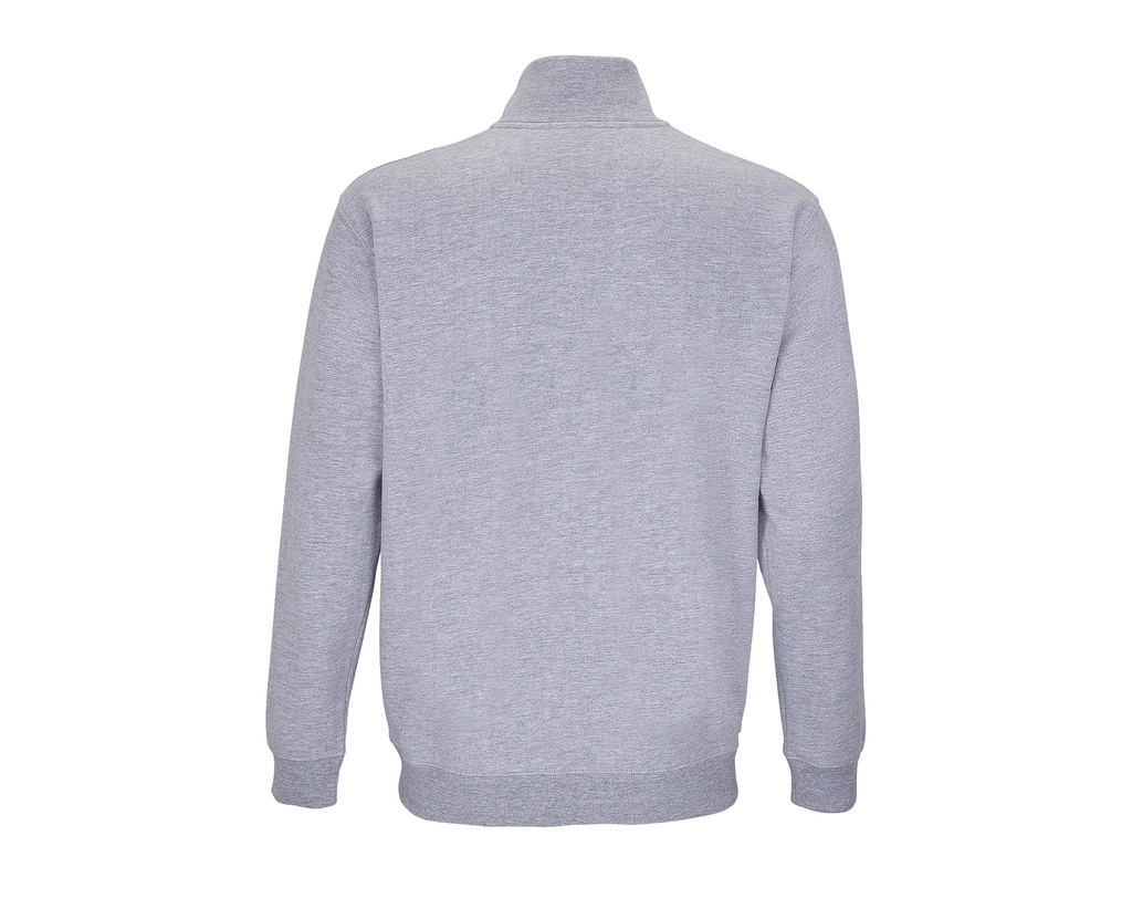 Bluza unisex z zamkiem 1/4 i wysokim kołnierzem - Grey Melange