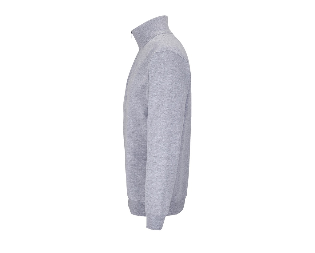 Bluza unisex z zamkiem 1/4 i wysokim kołnierzem - Grey Melange