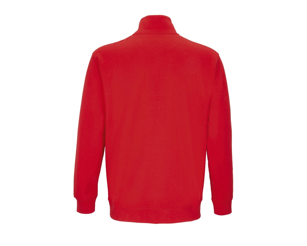 Bluza unisex z zamkiem 1/4 i wysokim kołnierzem - Bright Red