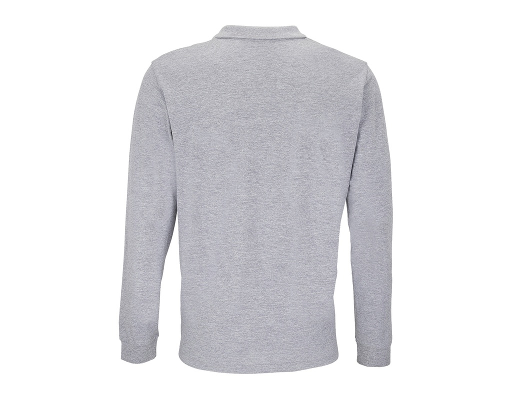 Koszulka Polo Unisex z Długim Rękawem - Grey Melange